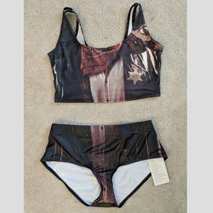 ~SOLD~ Black Milk Sheriff Swim Altered 2 piece
